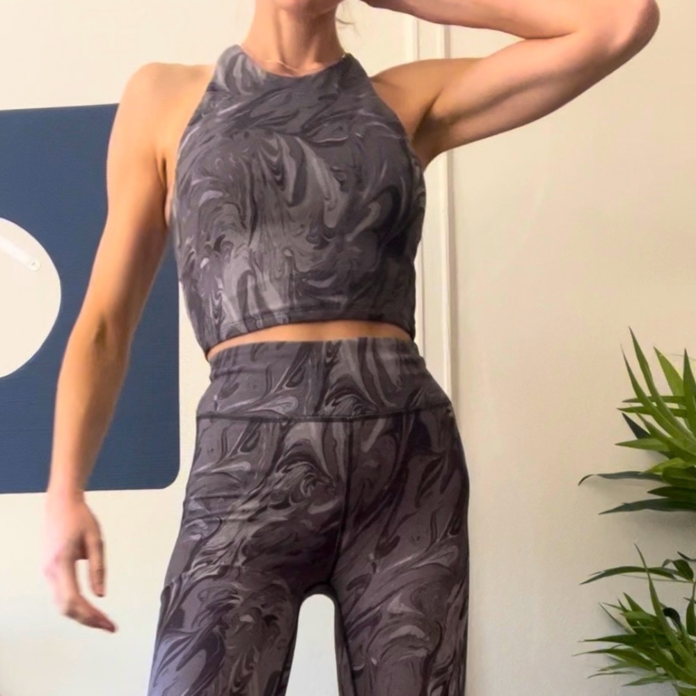 Abercrombie Marbled Active Wear Crop Tank | XS